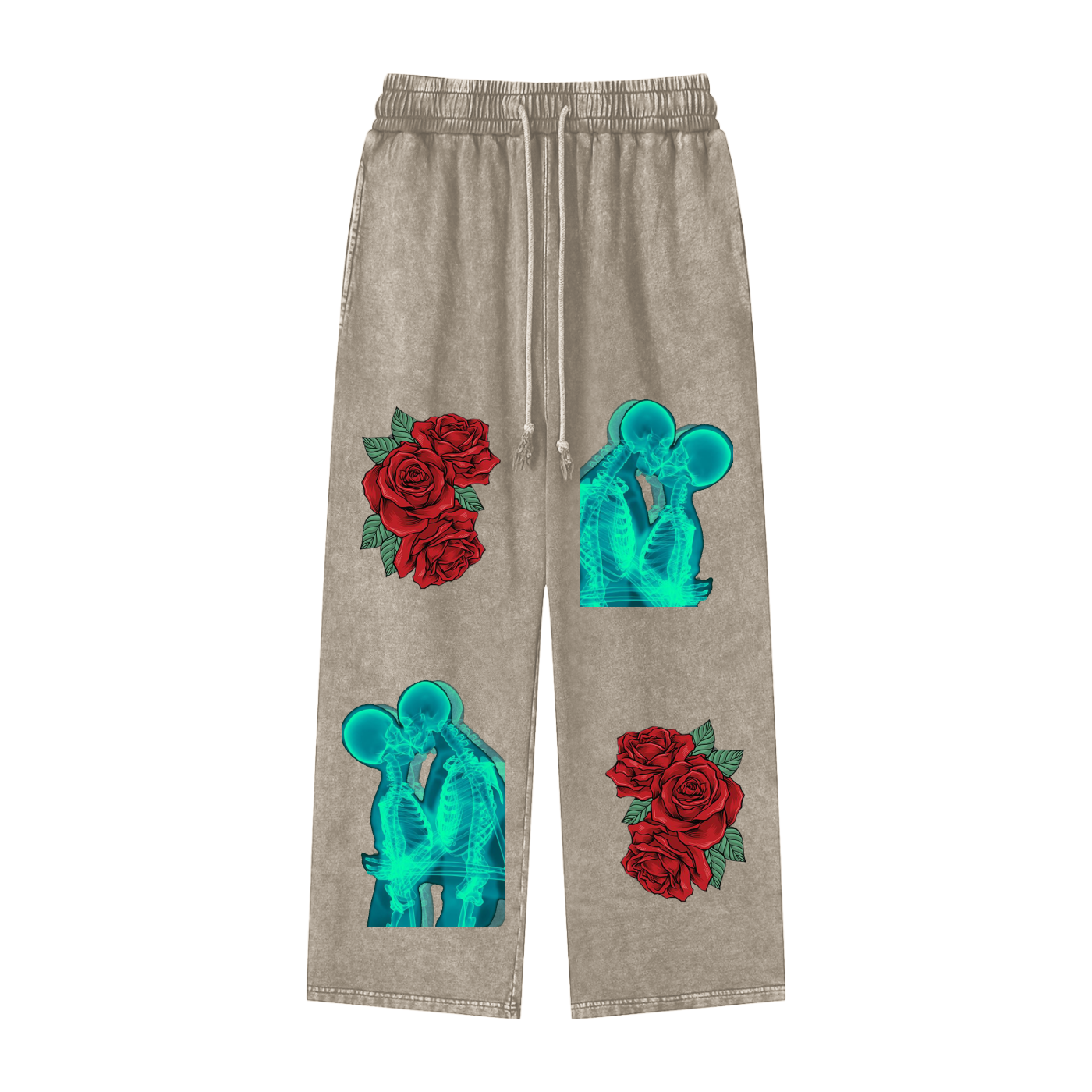 Acid Wash Straight Leg Pants - 360 GSM