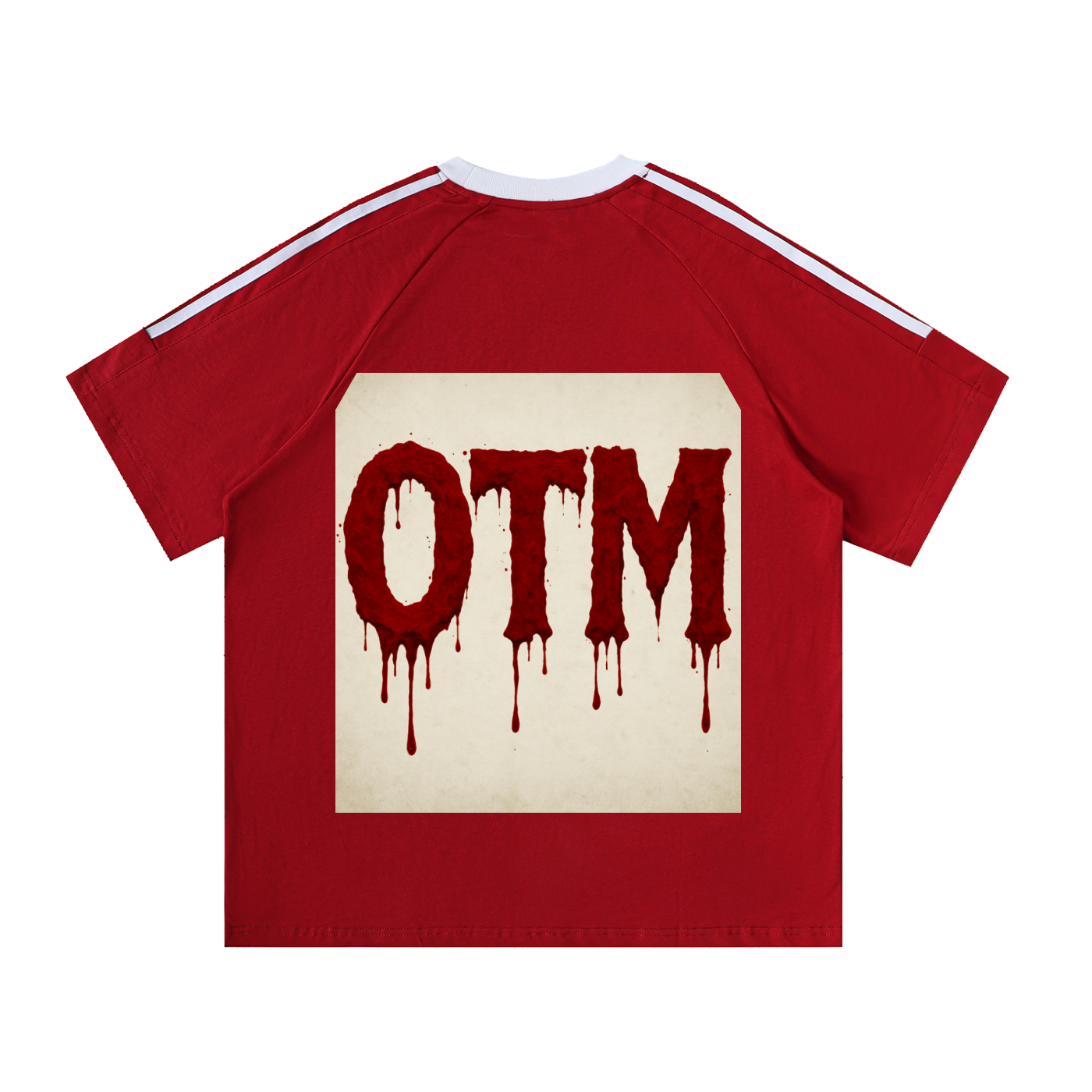 Contrast Tape Crewneck Cotton T-Shirt