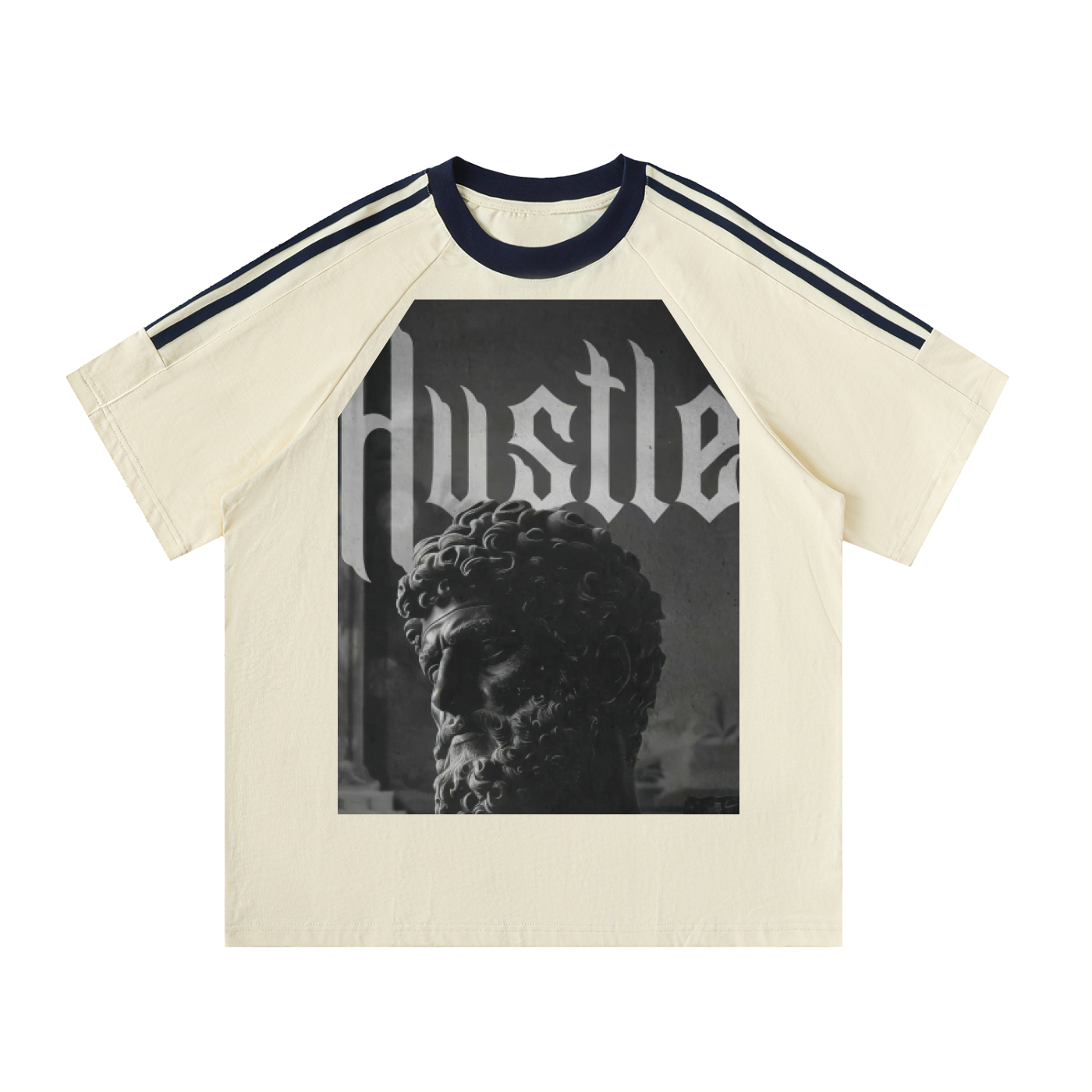 Contrast Tape Crewneck Cotton T-Shirt
