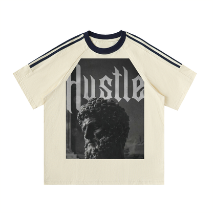 Contrast Tape Crewneck Cotton T-Shirt
