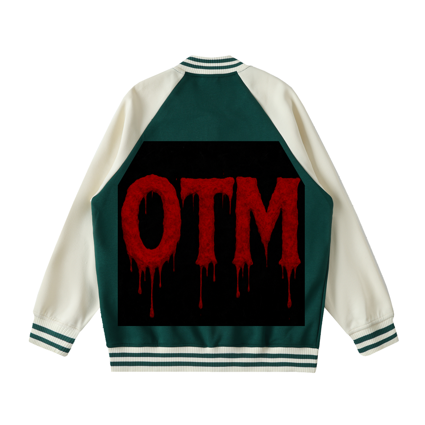 Two Tone Raglan Sleeve Varsity Jacket