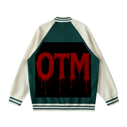 Two Tone Raglan Sleeve Varsity Jacket