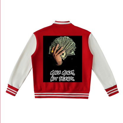 Two-Tone Fleeced Varsity Jacket