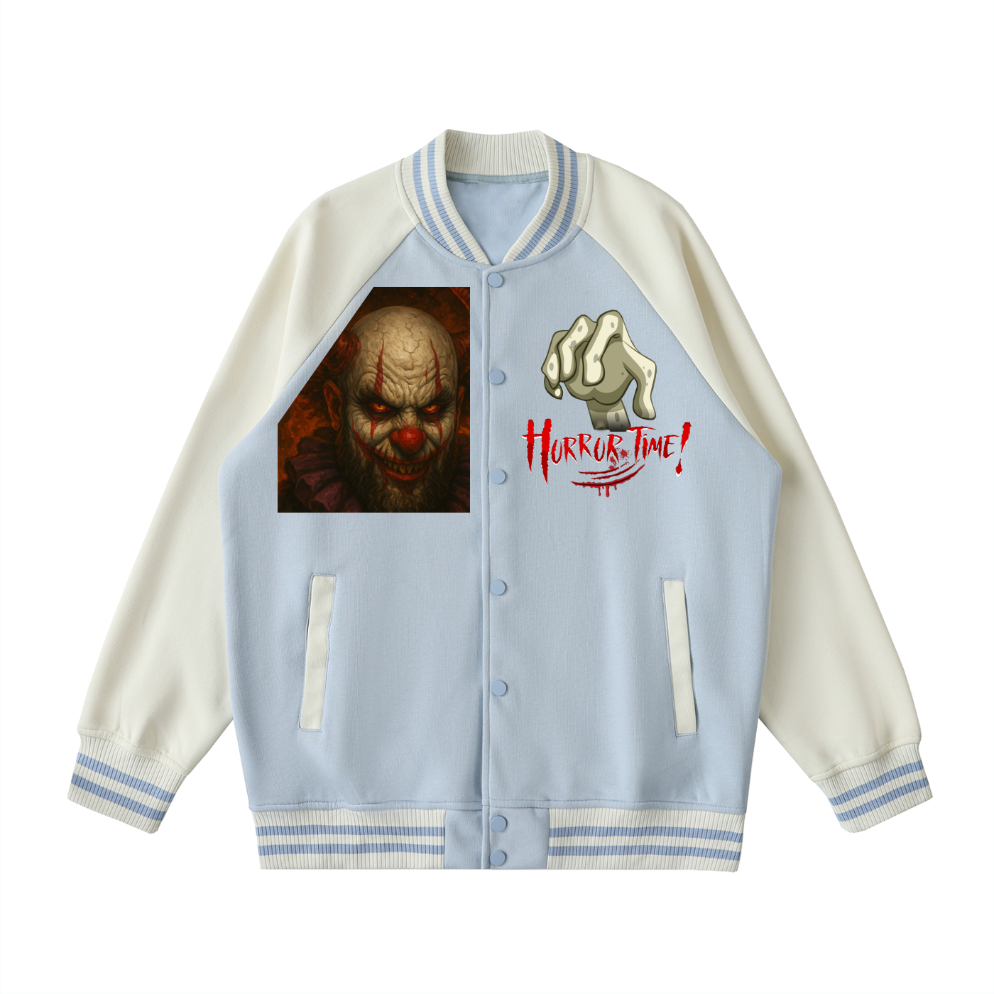 Two Tone Raglan Sleeve Varsity Jacket