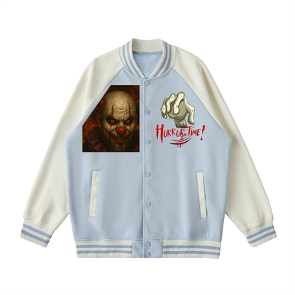 Two Tone Raglan Sleeve Varsity Jacket