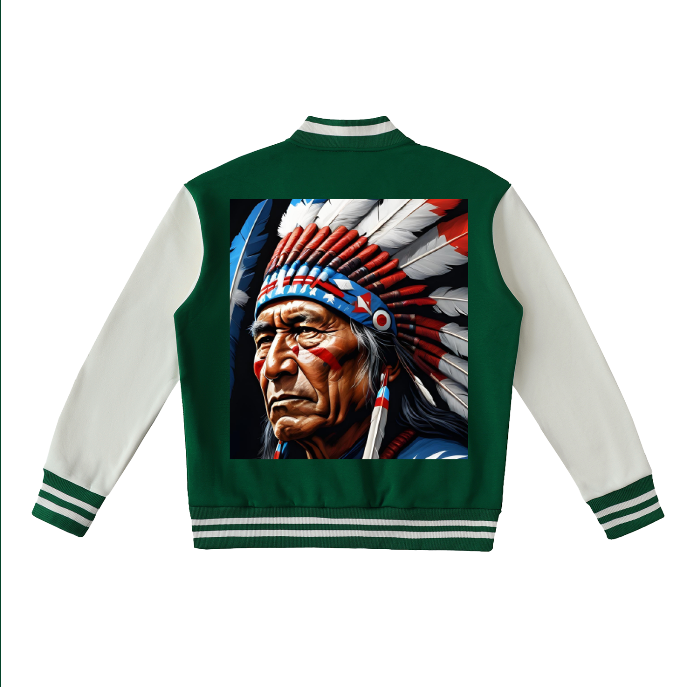 Two-Tone Fleeced Varsity Jacket
