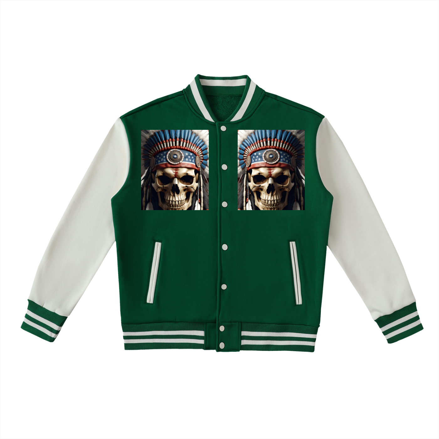 Two-Tone Fleeced Varsity Jacket