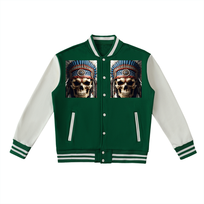Two-Tone Fleeced Varsity Jacket