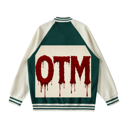 Two Tone Raglan Sleeve Varsity Jacket