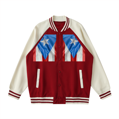 Two Tone Raglan Sleeve Varsity Jacket