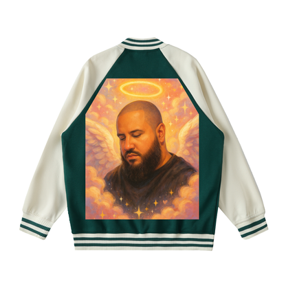 Two Tone Raglan Sleeve Varsity Jacket