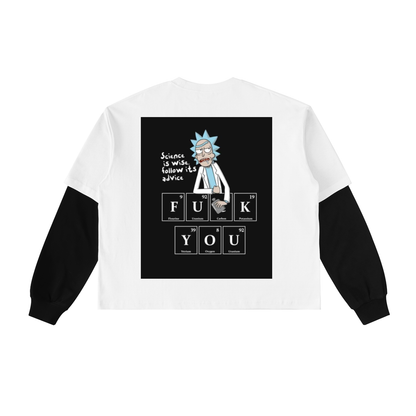 Layered Contrast Sleeve Cotton T-Shirt