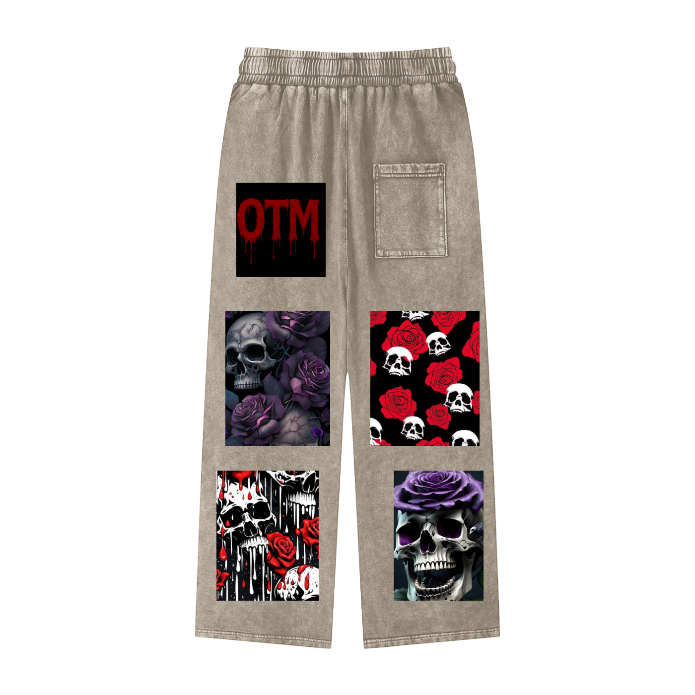 Acid Wash Straight Leg Pants - 360 GSM