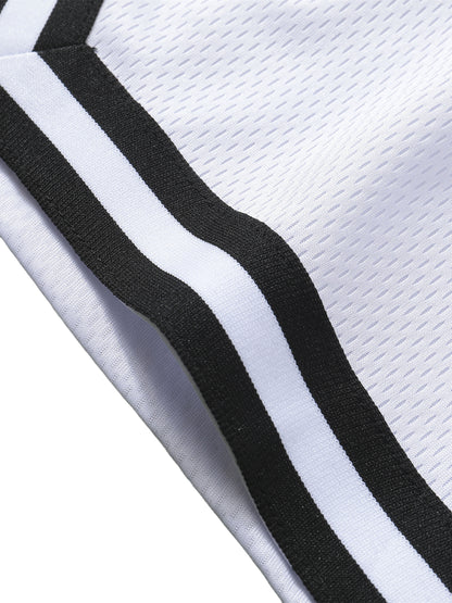 Classic Stripe Trim Basketball Shorts - Athletic Performance