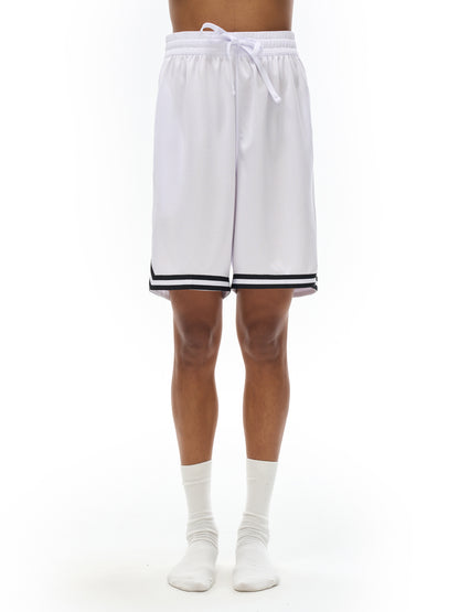 Classic Stripe Trim Basketball Shorts - Athletic Performance