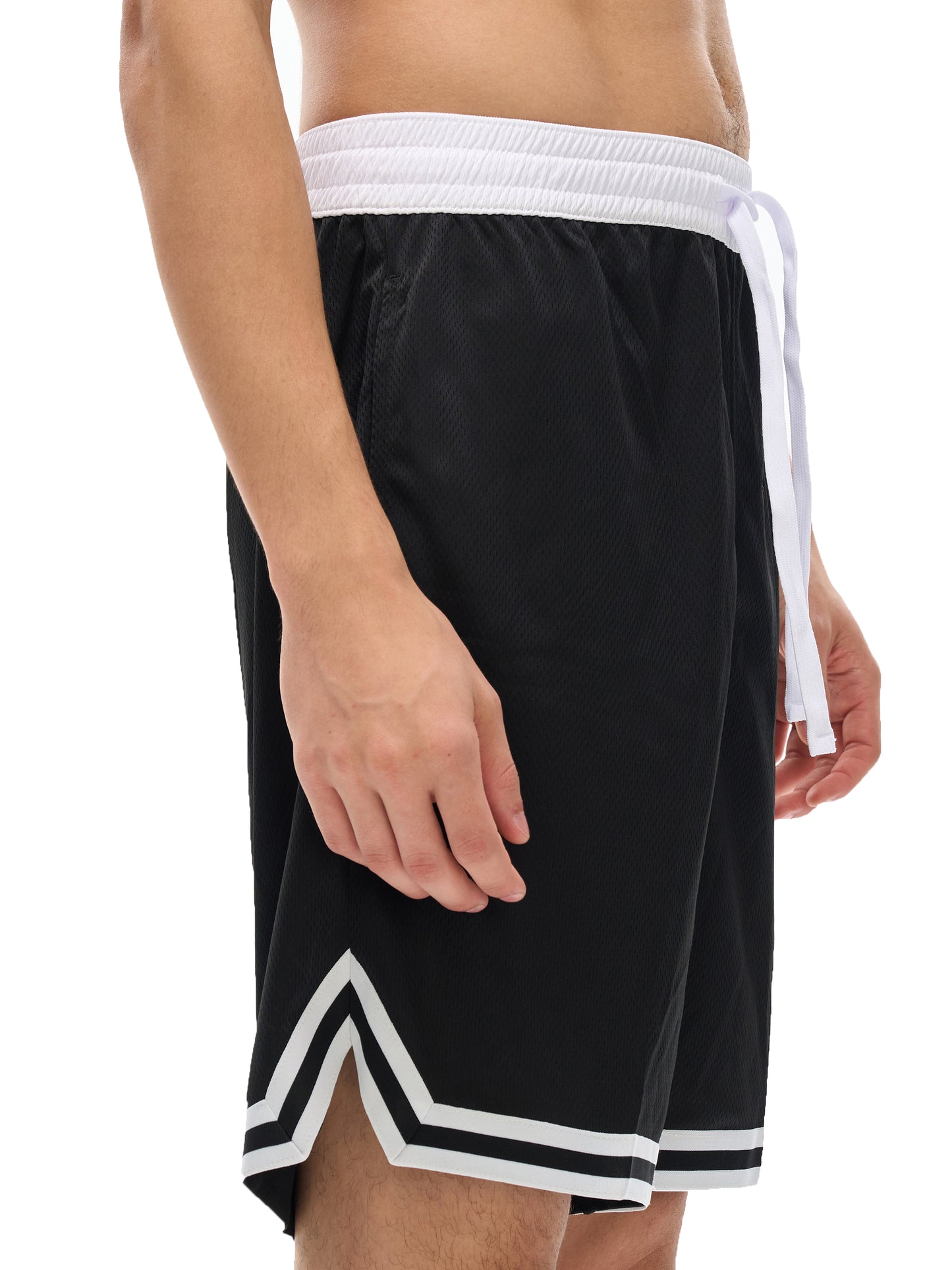 Classic Stripe Trim Basketball Shorts - Athletic Performance